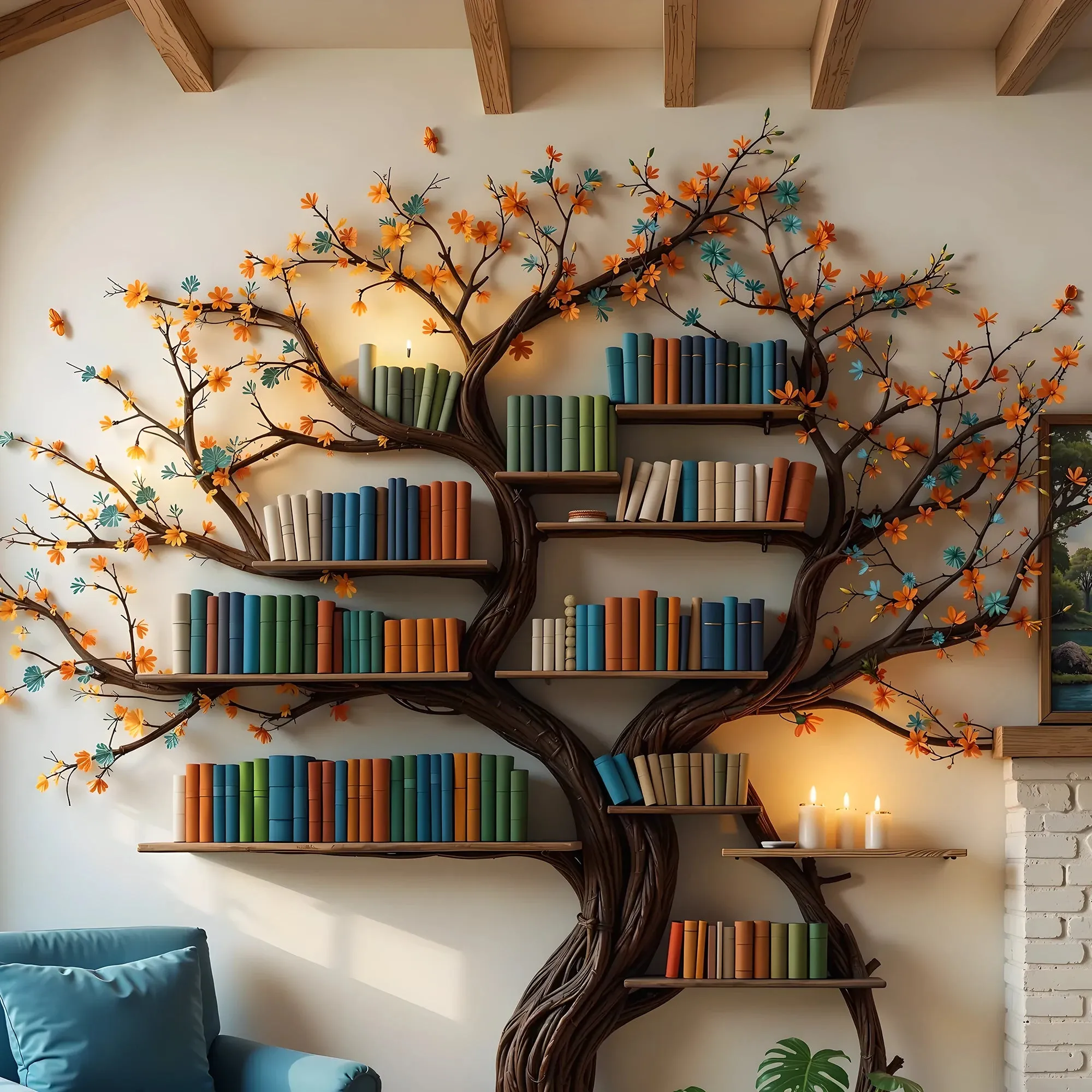 Custom Tree Bookshelf – Handmade Wooden Office Bookcase