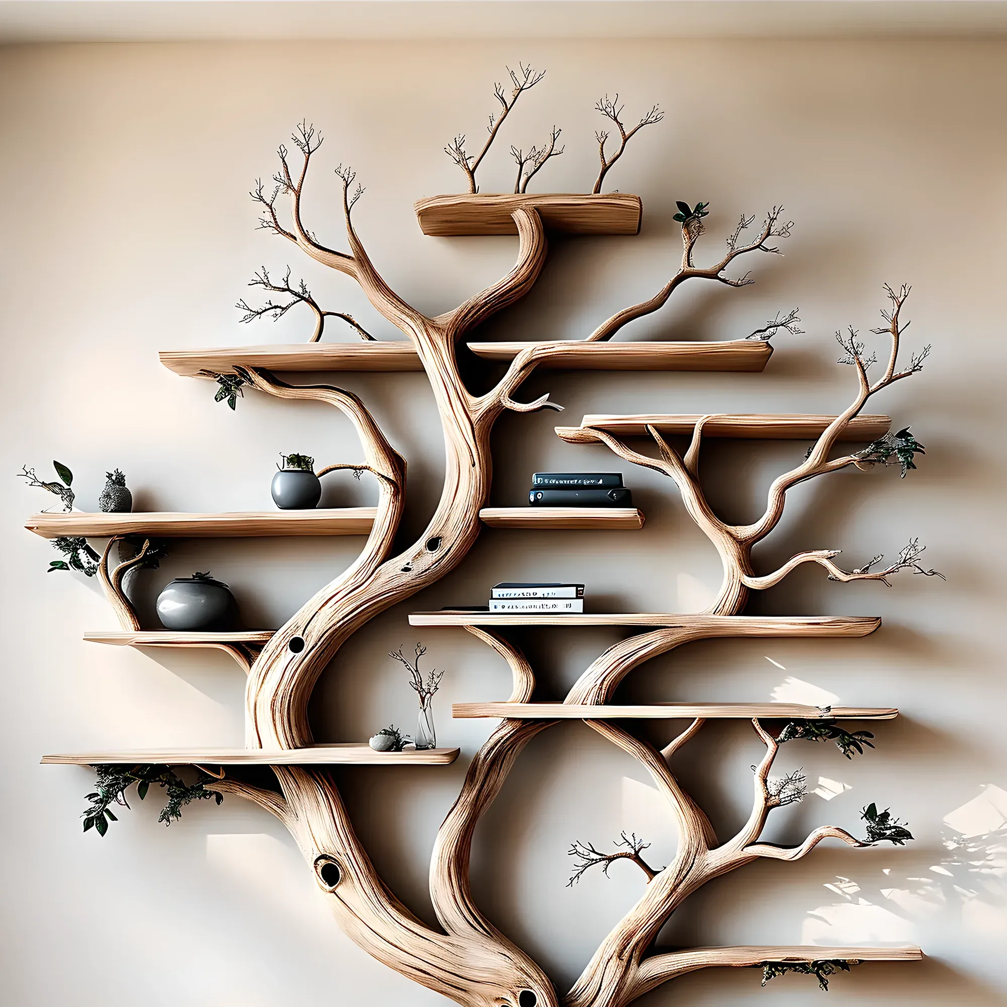 Souvenir & Memory Display Shelf – Wooden Decorative Bookcase