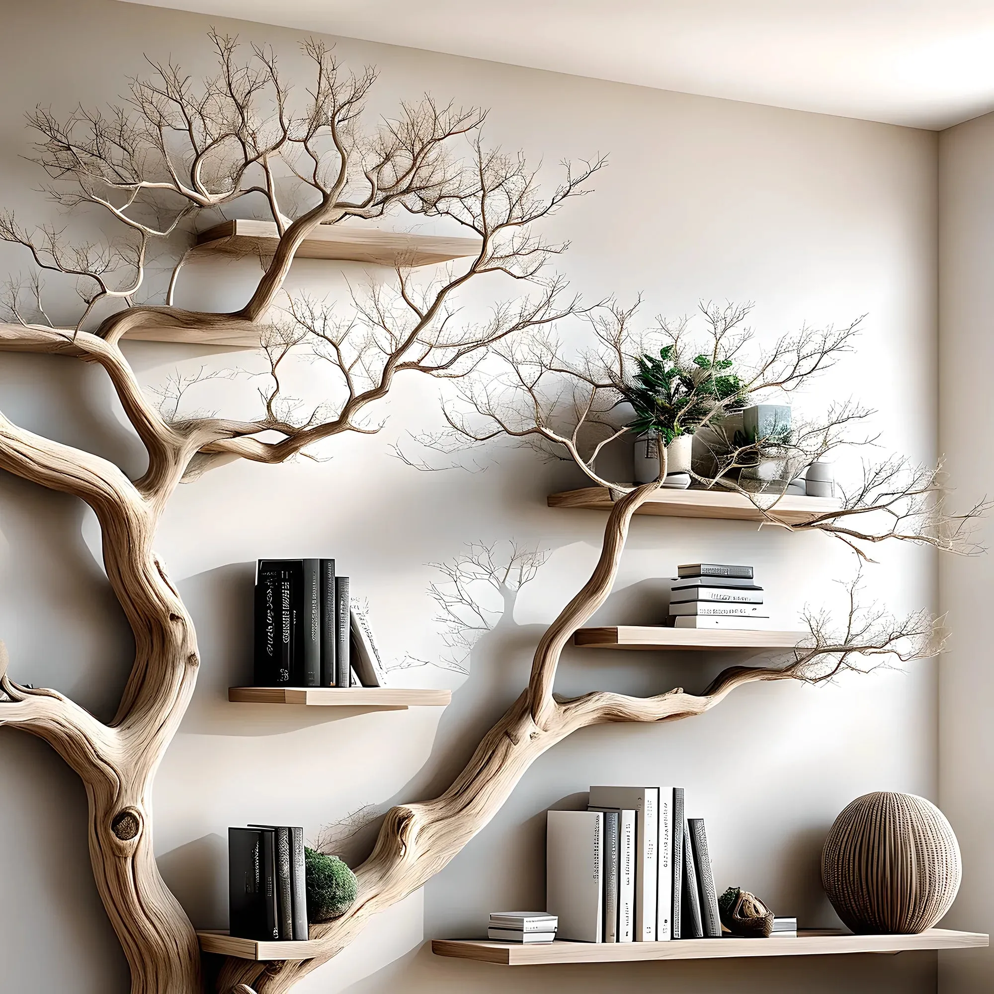 Eco Tree Bookcase – Natural Wood Decorative Shelf for Gifts