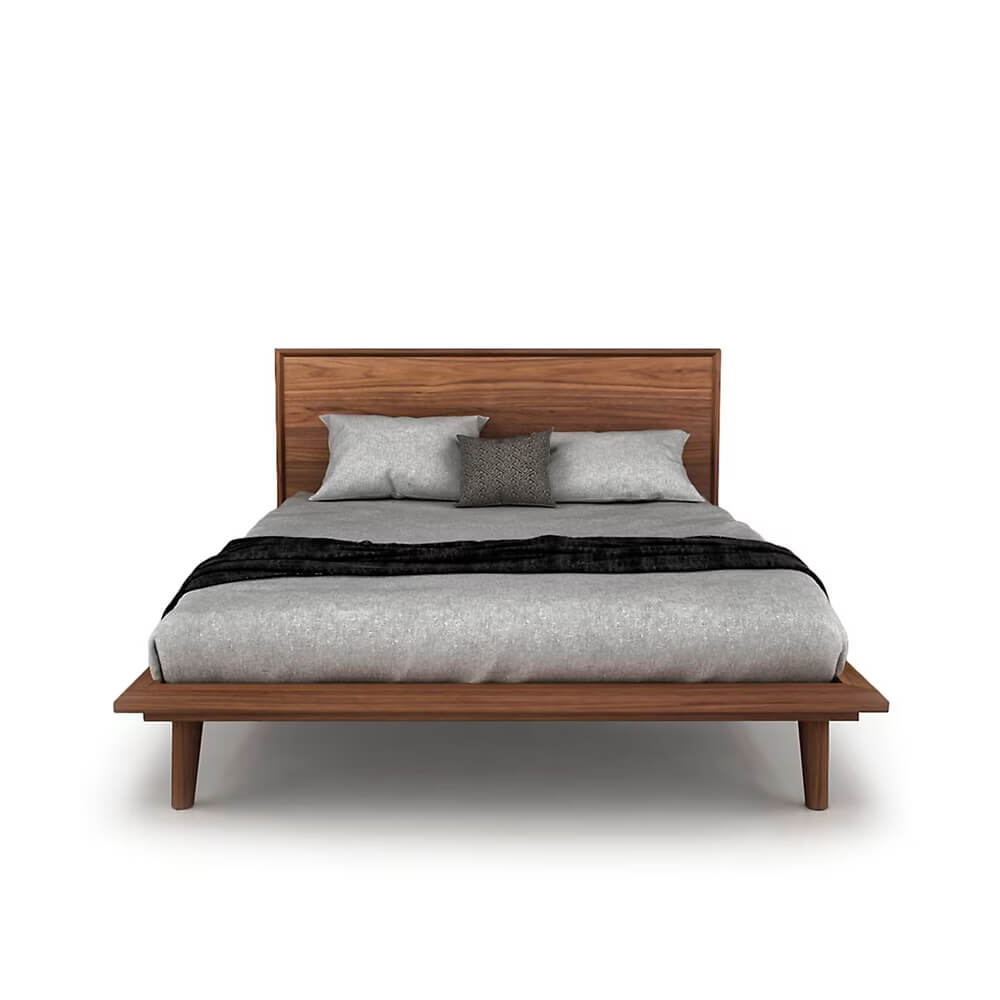 Herman Platform Bed in Light Natural Walnut